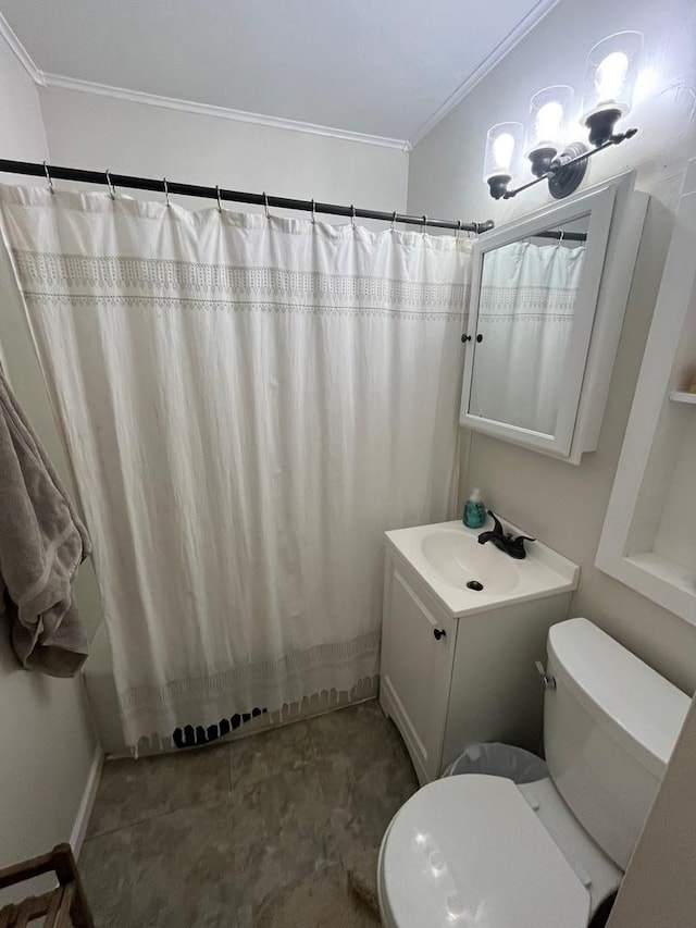 1302 Briarcliff Dr, Urbana, IL 61801 - full bath with ornamental molding, vanity, and a shower with curtain