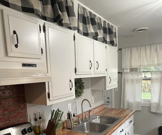 1302 Briarcliff Dr, Urbana, IL 61801 - kitchen featuring under cabinet range hood and white cabinetry