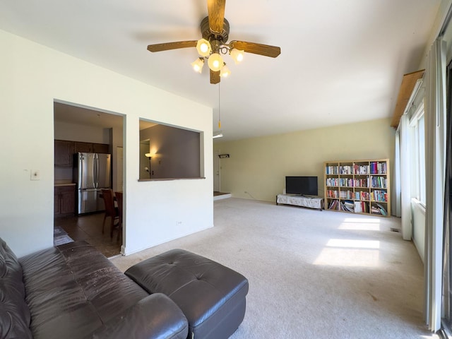 962 Harvest Cir, Buffalo Grove, IL 60089 - living area with ceiling fan and light colored carpet