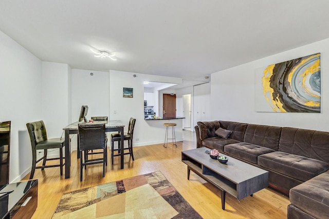 401 E Ontario St Unit 3008, Chicago, IL 60611 - living room featuring light wood-style floors and baseboards