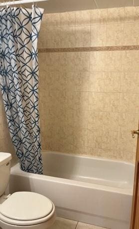 5209 S Leclaire Ave Unit 3B, Chicago, IL 60638 - full bathroom with shower / bath combo and tile patterned flooring
