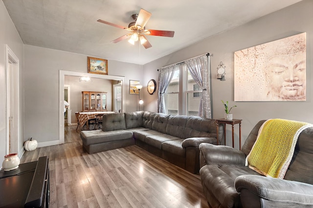 18329 Klimm Ave, Homewood, IL 60430 - living area featuring a ceiling fan and wood finished floors