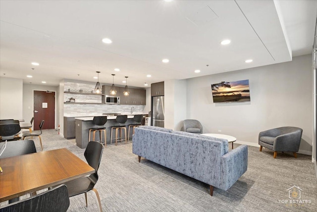 1250 S Michigan Ave Unit 1007, Chicago, IL 60605 - living area featuring light colored carpet and recessed lighting