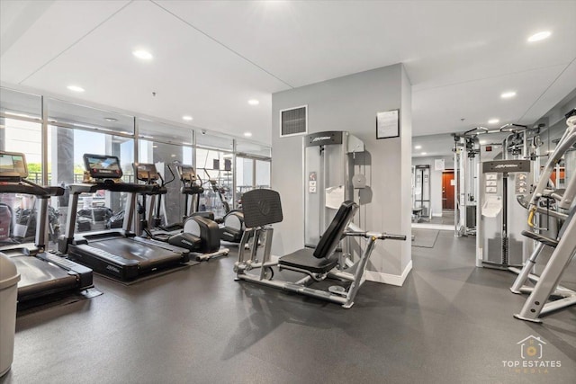 1250 S Michigan Ave Unit 1007, Chicago, IL 60605 - workout area featuring recessed lighting and floor to ceiling windows
