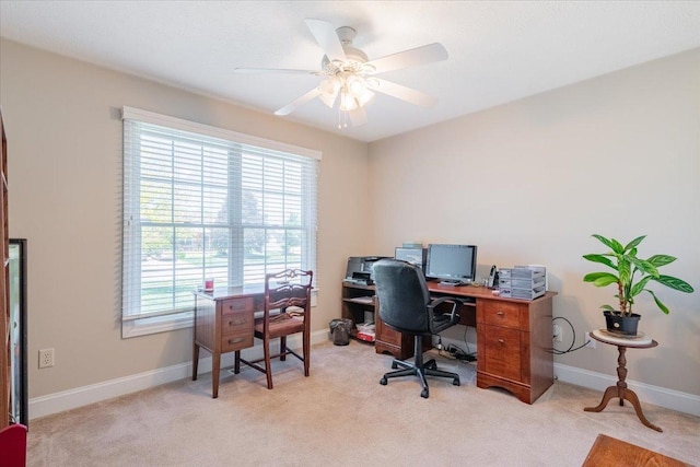 2236 Boulder Dr, Normal, IL 61761 - office featuring light colored carpet and ceiling fan