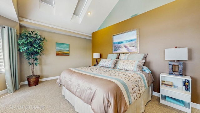 25333 W Richmond Ave, Antioch, IL 60002 - bedroom featuring vaulted ceiling and light carpet