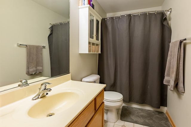 1077 Marcello Dr, Hampshire, IL 60140 - full bathroom with vanity, tile patterned flooring, and a shower with shower curtain
