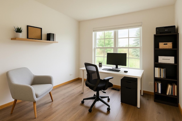 1077 Marcello Dr, Hampshire, IL 60140 - home office featuring wood finished floors and baseboards