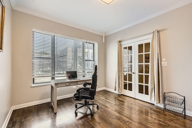 4353 S Indiana Ave Unit 2, Chicago, IL 60653 - office with french doors, wood finished floors, and crown molding