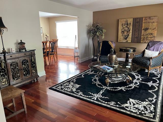 1312 Frederick Ln, Naperville, IL 60565 - living room with dark wood-style floors
