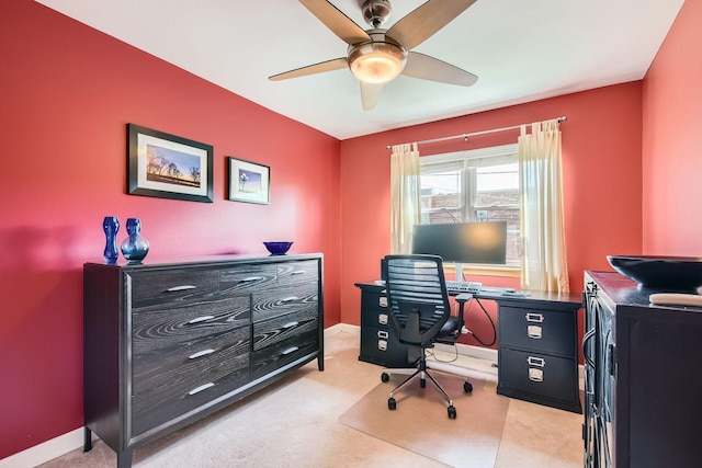 5404 N Hoyne Ave Unit 5404, Chicago, IL 60625 - office area with ceiling fan and light colored carpet