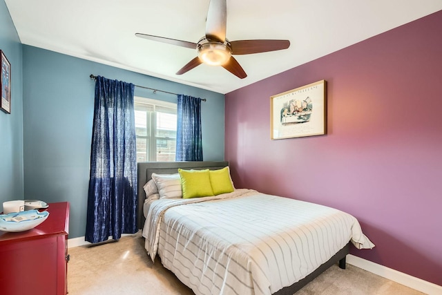 5404 N Hoyne Ave Unit 5404, Chicago, IL 60625 - bedroom featuring light carpet and ceiling fan