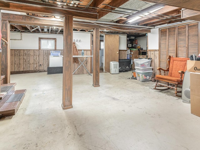 316 S Park St, Westmont, IL 60559 - below grade area with washer / dryer and wooden walls