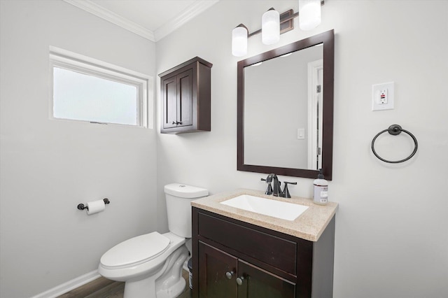 9451 Elm Ave, Mokena, IL 60448 - half bathroom with vanity and ornamental molding