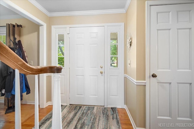 1200 Crestview Dr, Batavia, IL 60510 - foyer with wood finished floors and ornamental molding