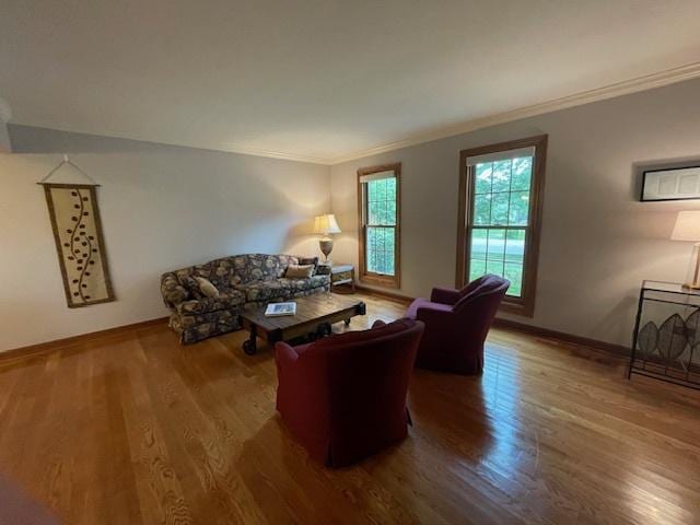 10S305 Havens Dr, Downers Grove, IL 60516 - living room featuring wood finished floors and ornamental molding