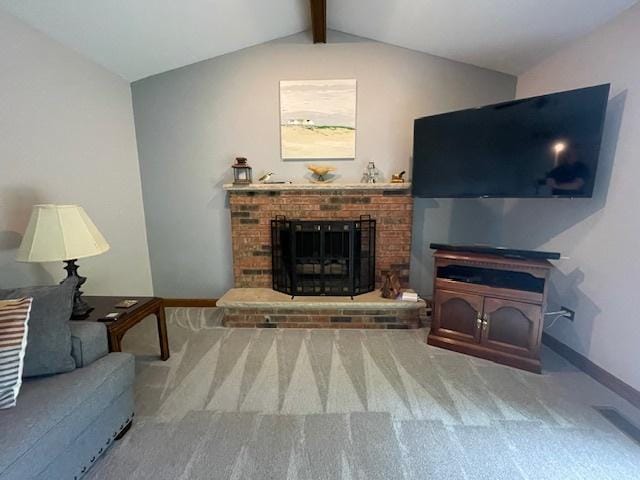 10S305 Havens Dr, Downers Grove, IL 60516 - living area featuring carpet floors and a brick fireplace