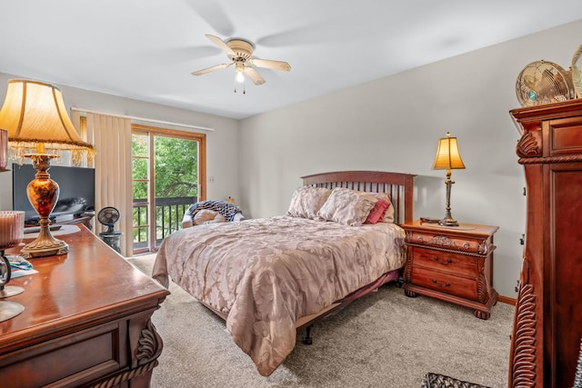 35W186 Duchesne Dr, Dundee, IL 60118 - bedroom with access to outside, carpet flooring, and a ceiling fan
