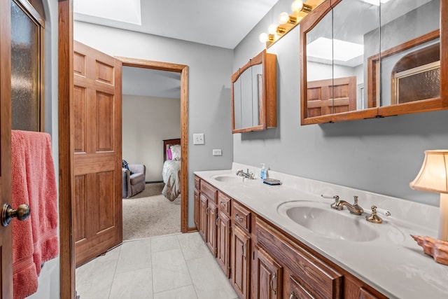 35W186 Duchesne Dr, Dundee, IL 60118 - full bath featuring double vanity, ensuite bath, and a skylight