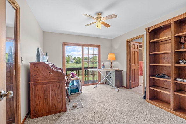 35W186 Duchesne Dr, Dundee, IL 60118 - office area featuring carpet and ceiling fan