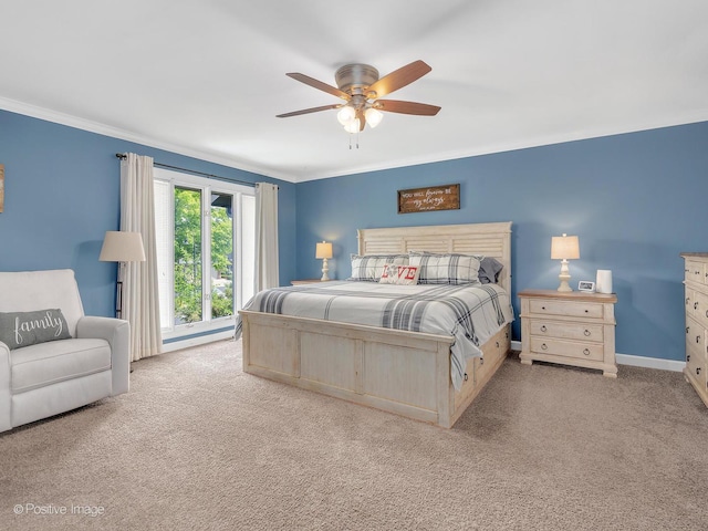 8228 W 140th St Unit 8228, Orland Park, IL 60462 - carpeted bedroom featuring crown molding and ceiling fan