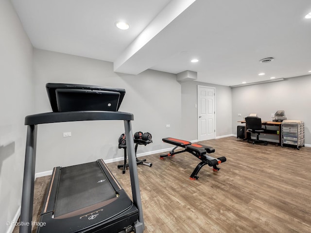 8228 W 140th St Unit 8228, Orland Park, IL 60462 - exercise area featuring wood finished floors and recessed lighting
