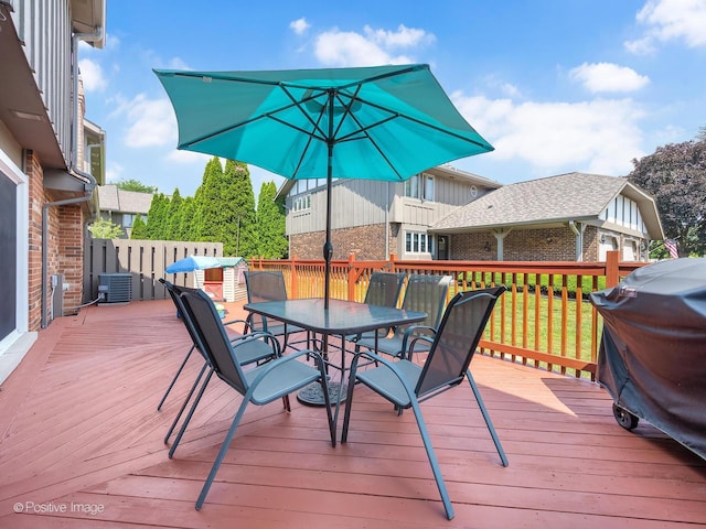 8228 W 140th St Unit 8228, Orland Park, IL 60462 - wooden deck featuring outdoor dining space and grilling area