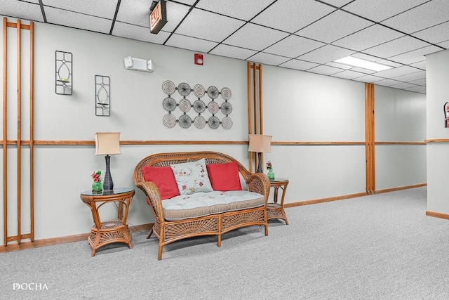 1423 Woodbridge Rd Unit 2C, Joliet, IL 60436 - sitting room featuring carpet flooring and a drop ceiling