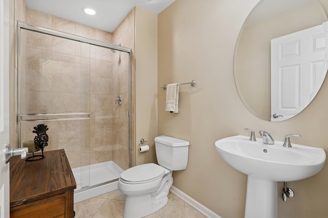 743 W 15th St, Chicago, IL 60607 - bathroom with a shower stall and tile patterned flooring