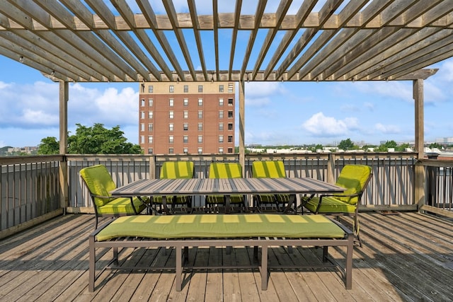 743 W 15th St, Chicago, IL 60607 - wooden terrace with outdoor dining space and a pergola