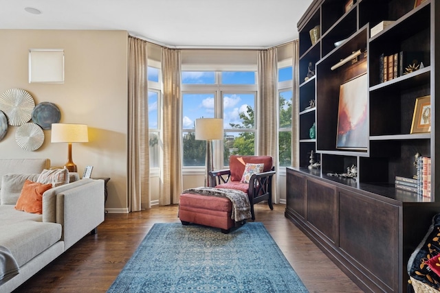 743 W 15th St, Chicago, IL 60607 - living area featuring dark wood-style floors and baseboards