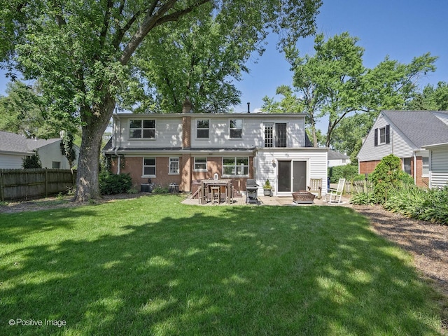 19 Indian Dr, Clarendon Hills, IL 60514 - rear view of property with a patio area, a chimney, and brick siding