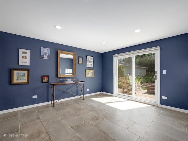 19 Indian Dr, Clarendon Hills, IL 60514 - tiled empty room featuring baseboards and recessed lighting