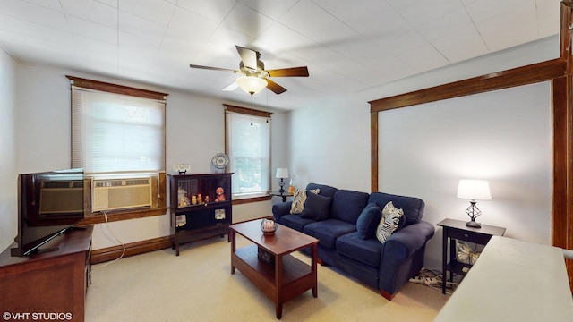 442 Hannah Ave, Forest Park, IL 60130 - carpeted living room featuring ceiling fan