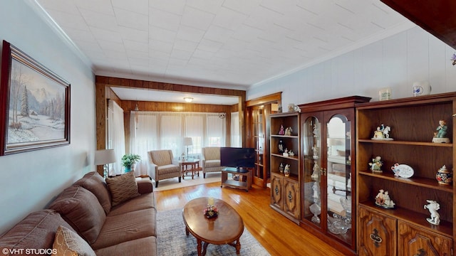 442 Hannah Ave, Forest Park, IL 60130 - living room with light wood-type flooring and crown molding