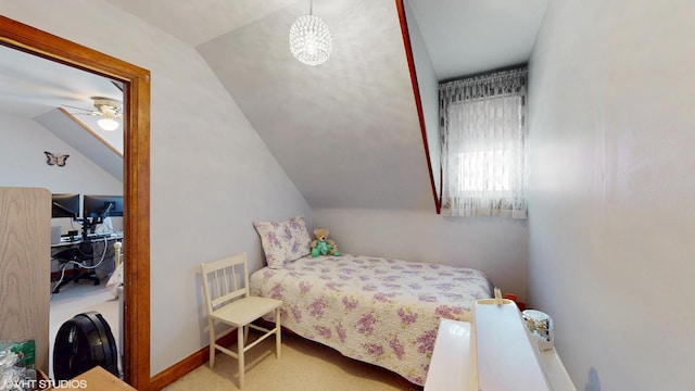 442 Hannah Ave, Forest Park, IL 60130 - bedroom with lofted ceiling and carpet floors