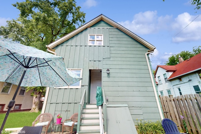 442 Hannah Ave, Forest Park, IL 60130 - rear view of house with board and batten siding