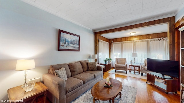 442 Hannah Ave, Forest Park, IL 60130 - living room featuring ornamental molding and hardwood / wood-style floors