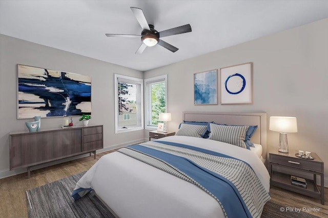 746 Parker Ct, Geneva, IL 60134 - bedroom featuring wood finished floors and ceiling fan