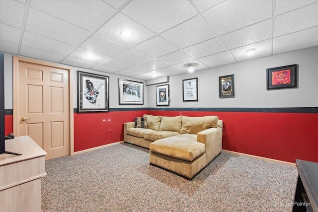 746 Parker Ct, Geneva, IL 60134 - carpeted cinema with a paneled ceiling