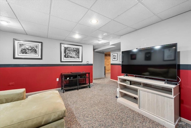 746 Parker Ct, Geneva, IL 60134 - living area with carpet flooring and a drop ceiling