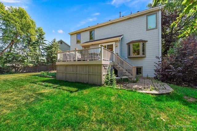 746 Parker Ct, Geneva, IL 60134 - rear view of property featuring stairs, a wooden deck, and a patio