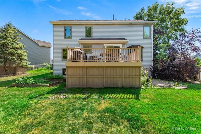 746 Parker Ct, Geneva, IL 60134 - rear view of property with a wooden deck and a garden