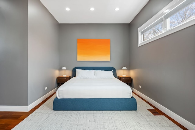1123 W 19th St, Chicago, IL 60608 - bedroom with wood finished floors and recessed lighting
