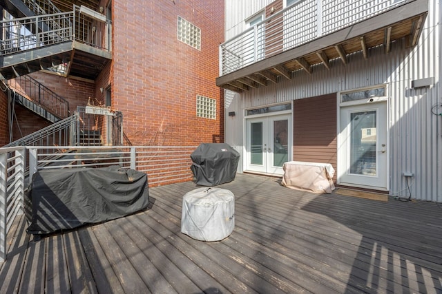 1123 W 19th St, Chicago, IL 60608 - wooden deck featuring a grill and french doors