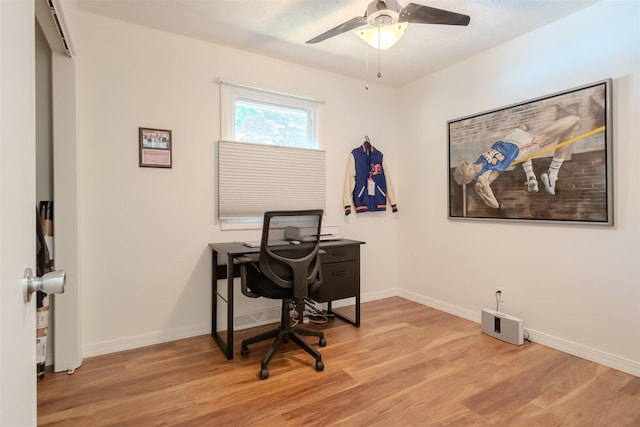 712 Fremont St, Bloomington, IL 61701 - office space with light wood-style flooring and ceiling fan
