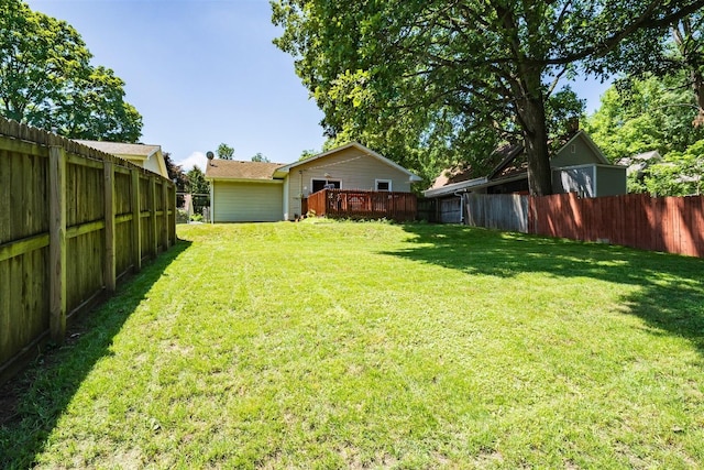 712 Fremont St, Bloomington, IL 61701 - fenced backyard featuring a wooden deck