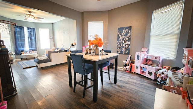 7250 S Morgan St, Chicago, IL 60621 - dining area with a ceiling fan and dark wood-style flooring