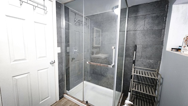 7250 S Morgan St, Chicago, IL 60621 - full bathroom with a stall shower and wood finished floors