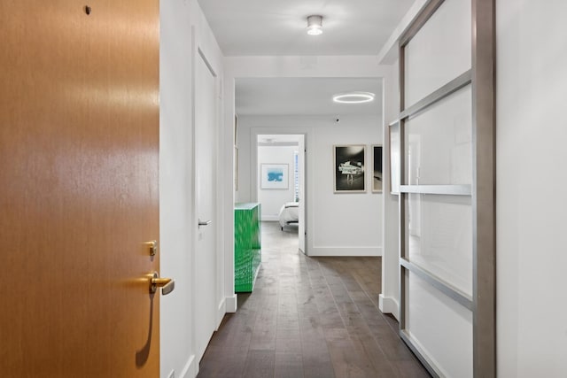 161 E Chicago Ave Unit 31F, Chicago, IL 60611 - hall featuring dark wood-type flooring and baseboards